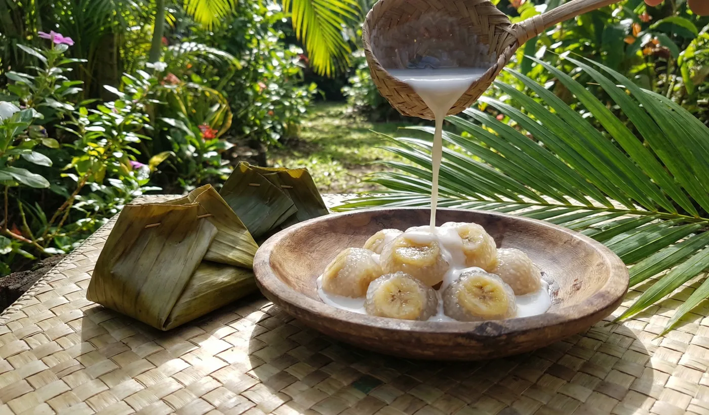 Sago Dumplings in Fragrant Banana Leaf