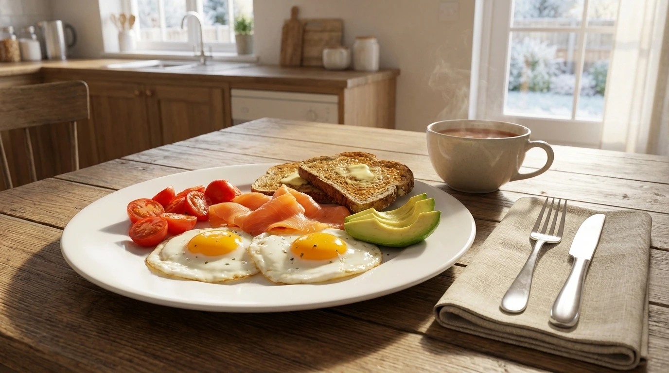 English Breakfast with Smoked Salmon