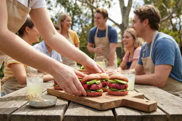 Mini Beef Burgers with Beetroot