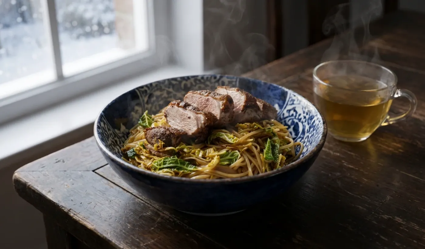 Кризисная пятипряжная утка с лапшой Miso