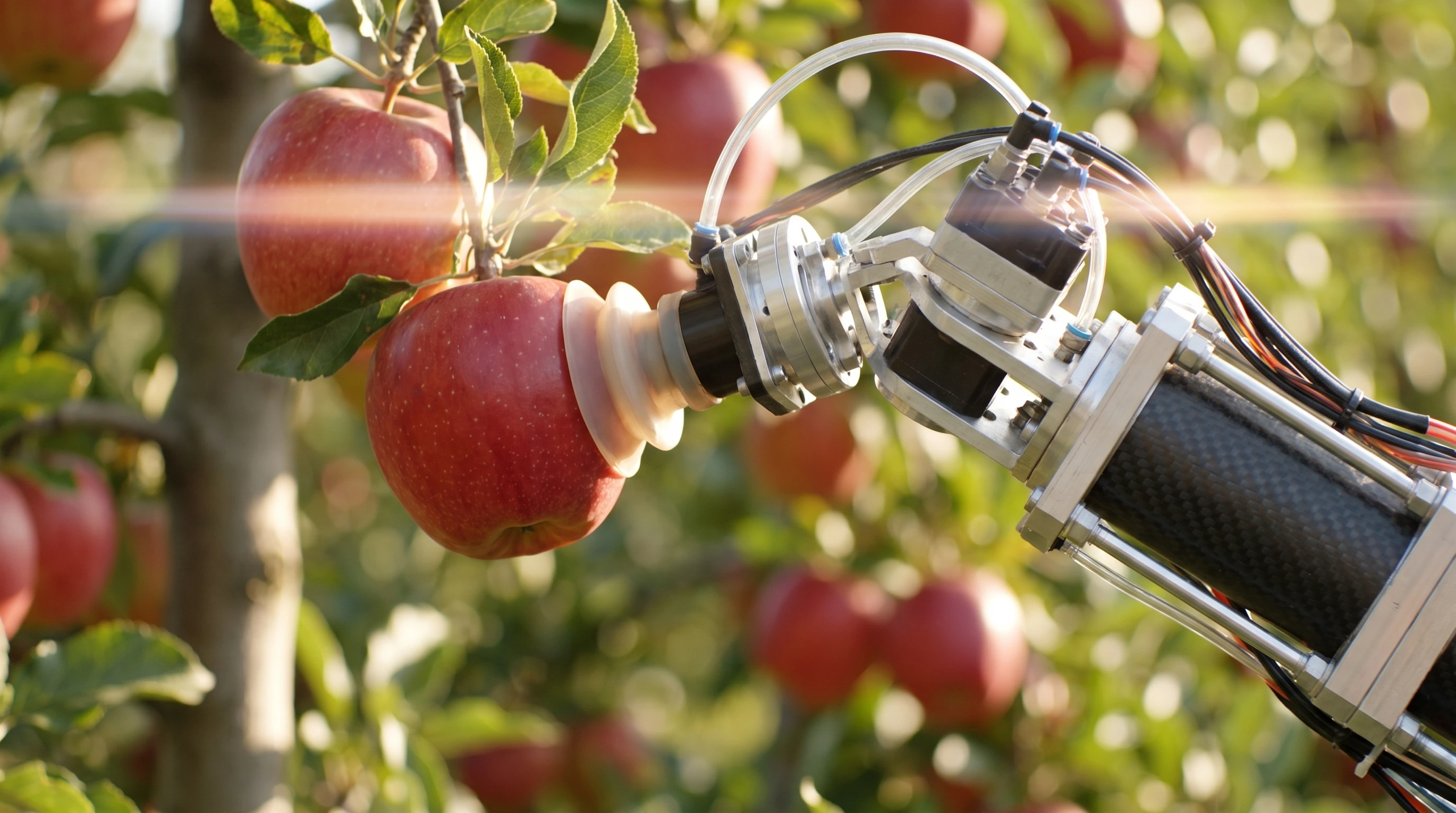 Nueva tecnología de succión para la recolección de manzanas