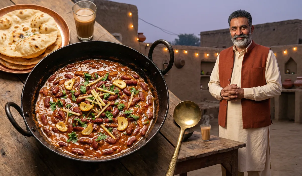 Lobia Karahi (frijoles rojos cocidos con tomate)